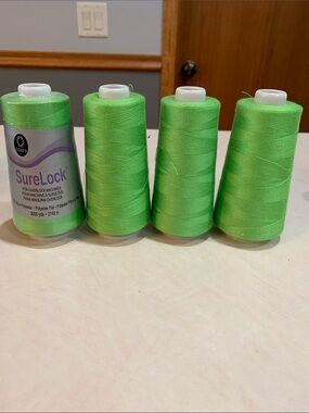 Green Serger Thread - bundle of 4